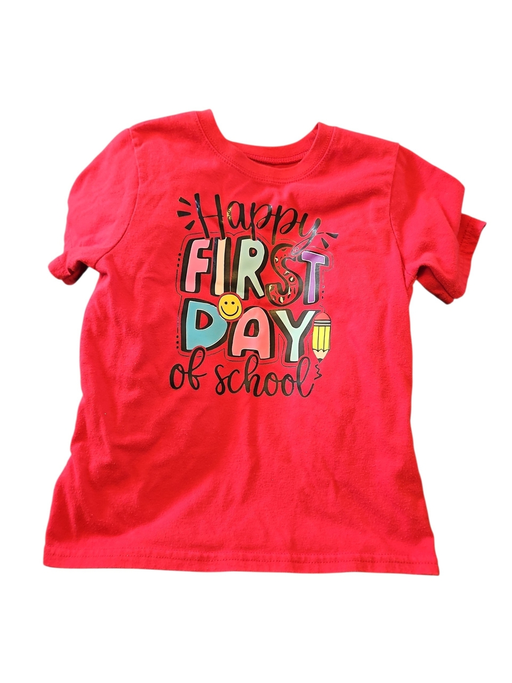 Happy First Day of School Kids T‑Shirt - Red Garanimals Size 5t
